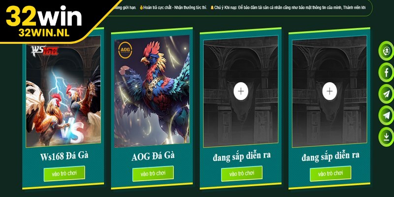 Đá gà 32win được nâng tầm với hàng loạt tính năng vượt trội và chuyên nghiệp