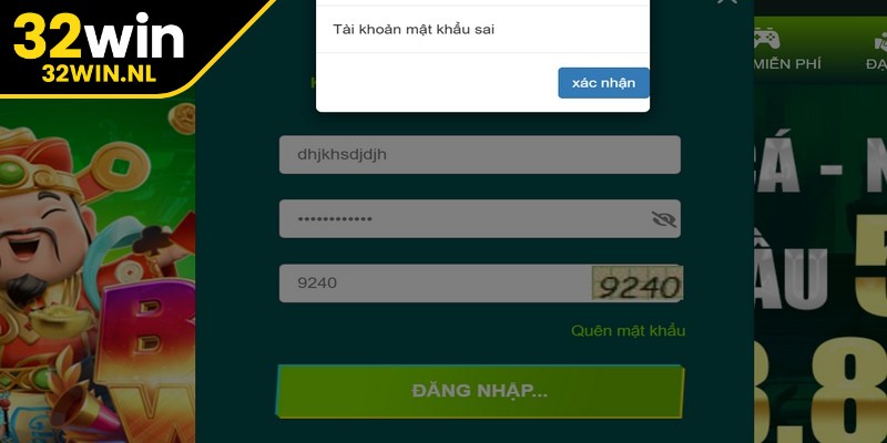 Giải quyết sự cố thường gặp khi đăng nhập 32Win