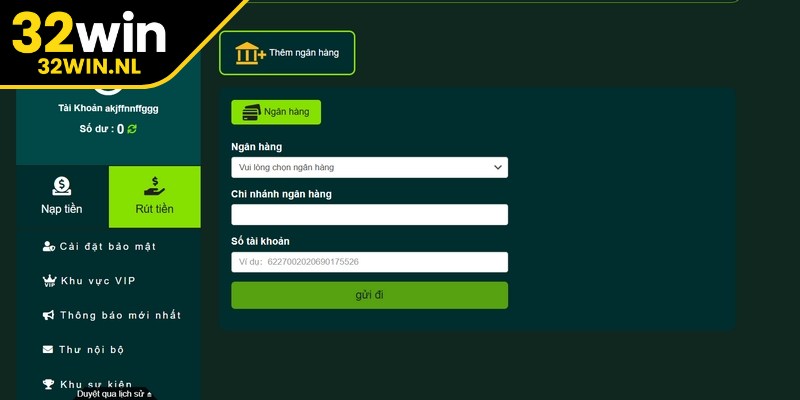 Những điều kiện cơ bản để rút tiền 32Win